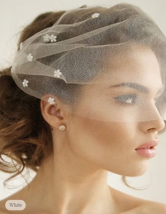 One-tier Euramerican Wedding Blusher Veil