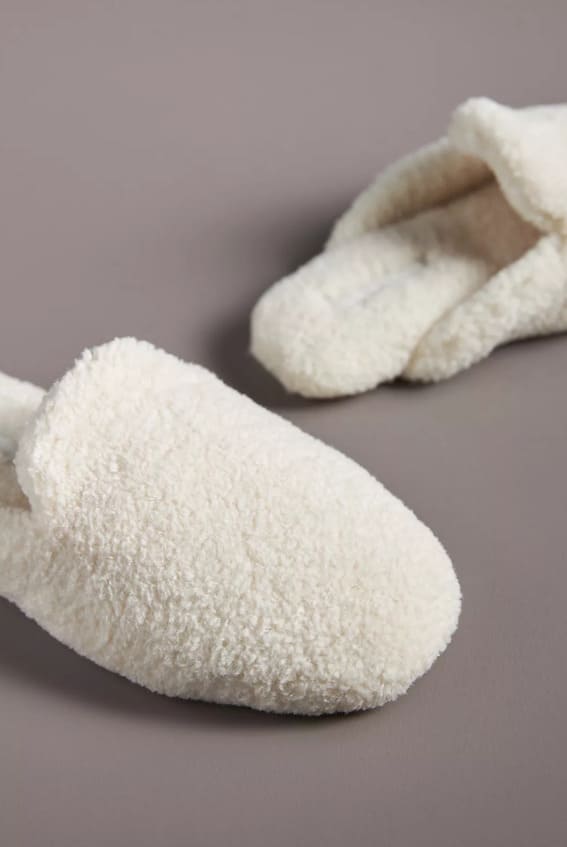 White Pilcro Sherpa Loafer Slippers