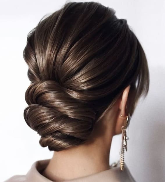 Chignon Updo Hairstyle for Long Hair