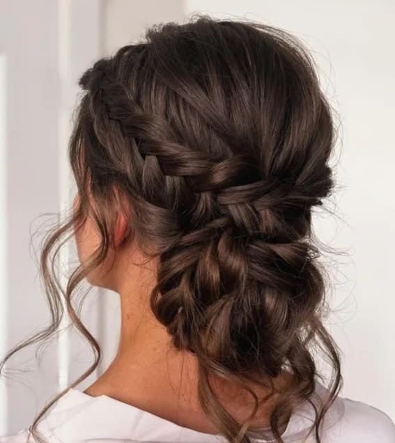 Unfussy Braid-Centered Updo