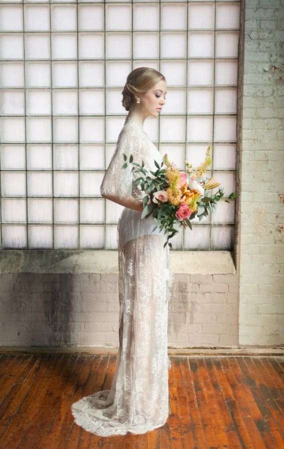 Lily Lace Bridal Robe (Long)
