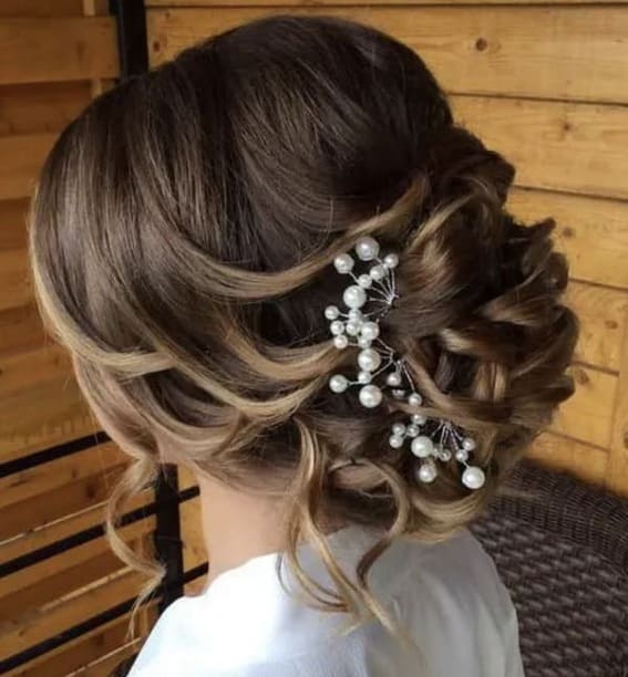 Pretty Pearly Waves Updo
