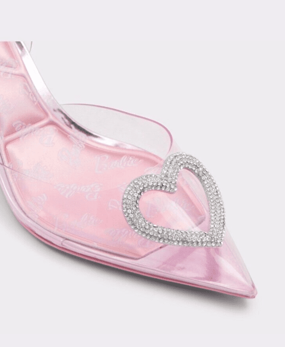 Aldo X Barbie Slingback Heeled Shoes in Clear Light Pink, $120.00