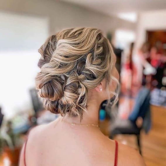 Soft-Dimensional Updo with a Side Braid