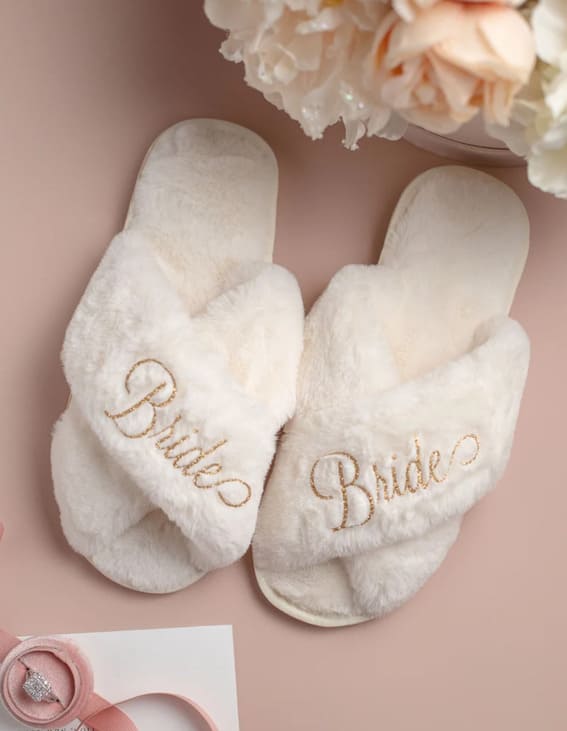 Personalized gift Bridal Slipper