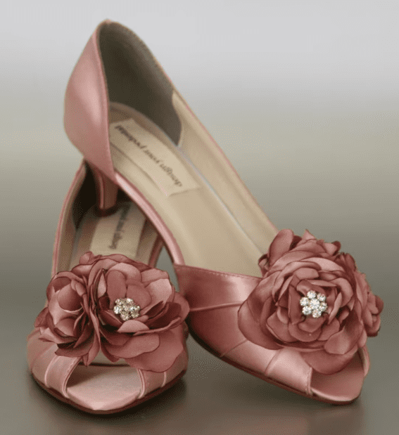 Custom Kitten Heels, Flower Wedding Accessories Shoes, $188.00