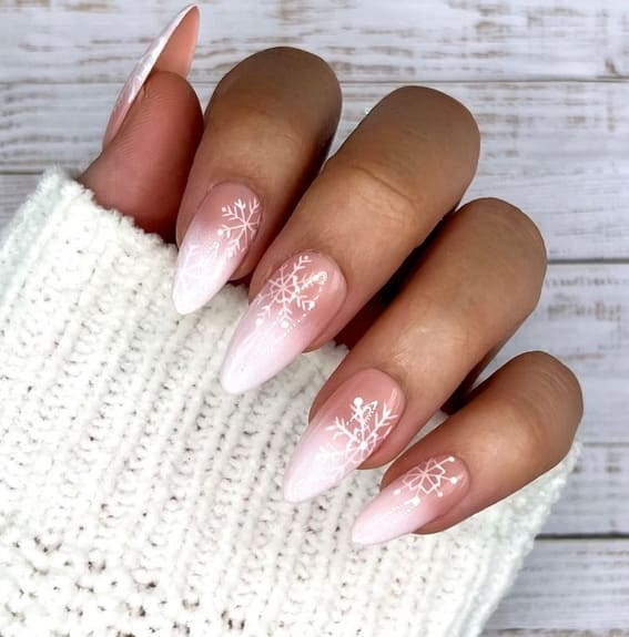 Ombre Snowflake Press On Nails