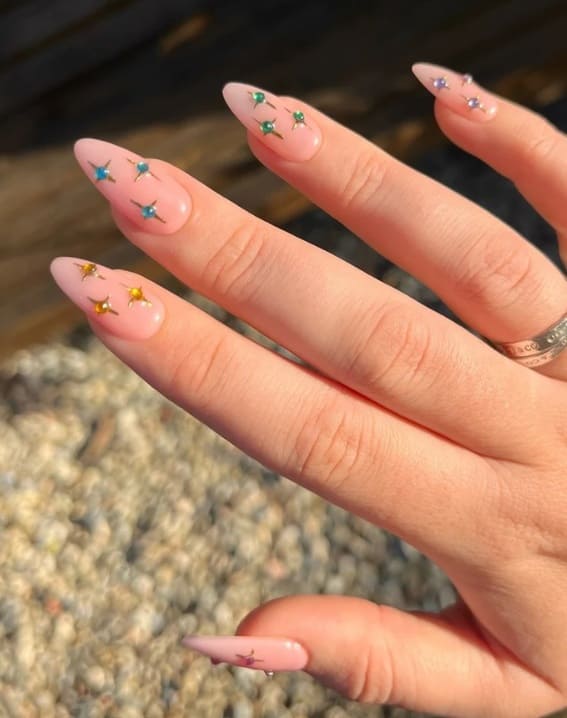 Stars and Gems Winterized Nails