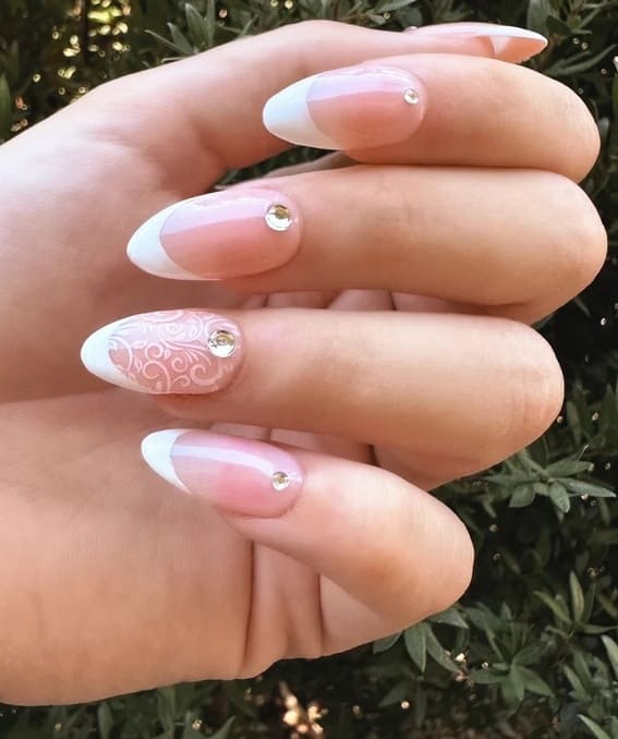 Sophisticated Lace French Tip Nails