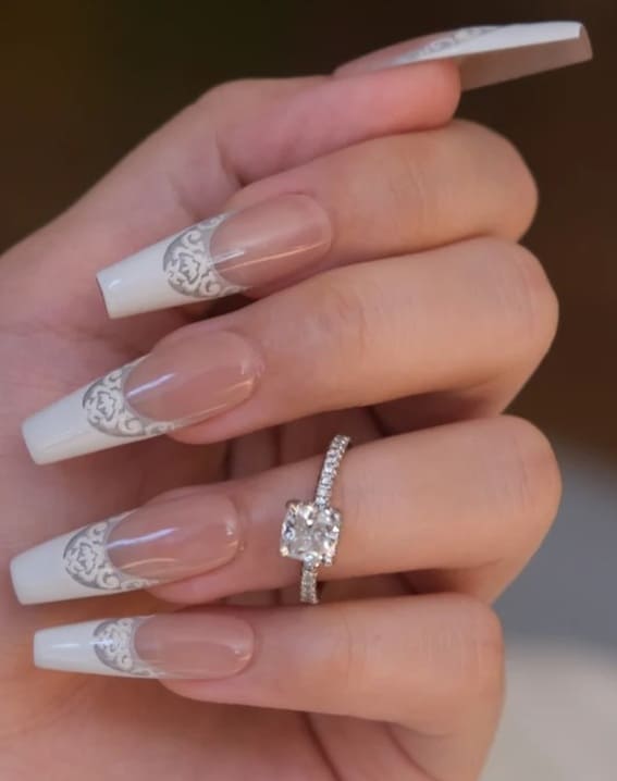 White French Bridal Winter Nails