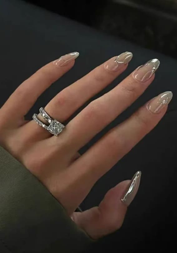 Silver Liner Chrom Nails