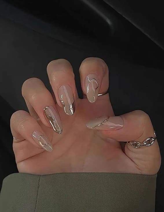 Silver Liner Chrom Nails